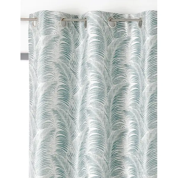 Rideau tamisant, Palme vert d'eau l.145 x H.250 cm LINDER - Centrale Brico