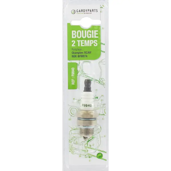 Bougie d'allumage adaptable sous coque remplace RCJ6Y - CA6, NGK: BPMR7A - Centrale Brico