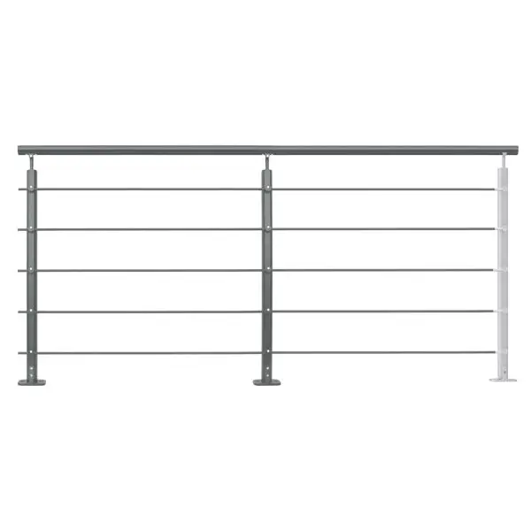 Kit balustrade à plat aluminium "Jorun" H. 1 m x L. 2 m