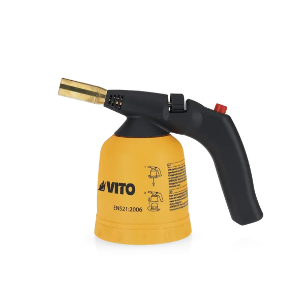 Lampe à souder gaz 1700W - Allumage piezo - 1200°C - Gaz Butane 190g - Chalumeau - VITO