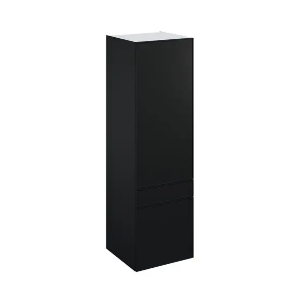 Colonne "Heline"noir mat l.60 x h.201 x p.60 cm 2 portes + 1 tiroir