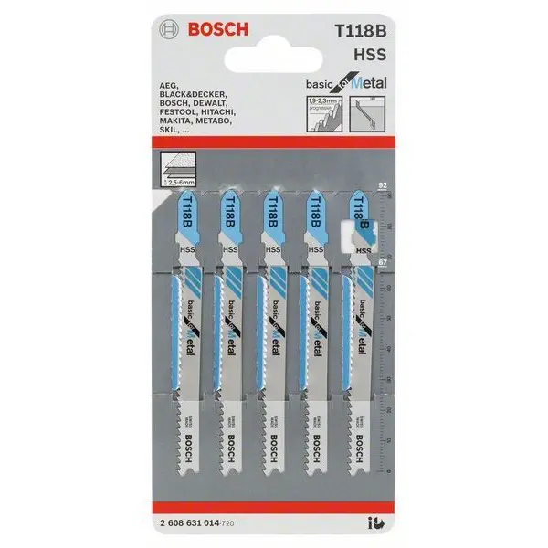 5 Lames T118B Bosch 2608631014