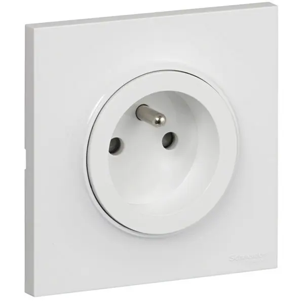 Prise 2P+T mécanisme + support à vis "Odace" blanc
