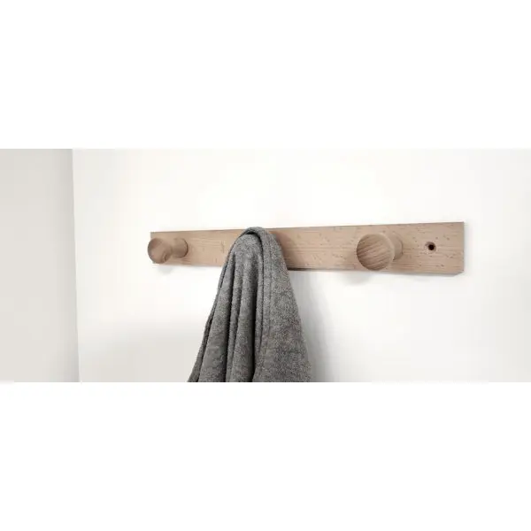 Porte-manteaux en hêtre brut 3 têtes