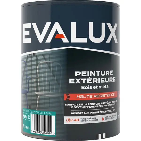 Peinture extérieur bois métal Base C Brillant 1 L