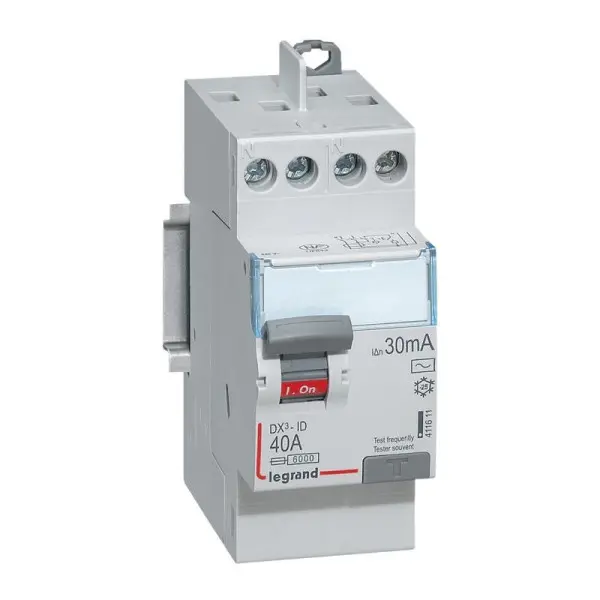 Interrupteur différentiel DX3-ID 30mA 40A Type A 2P 230V Vis/vis - LEGRAND - 411617