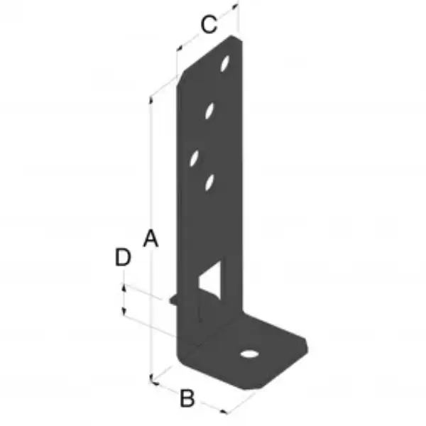 PIED POTEAU REGLABLE NOIR