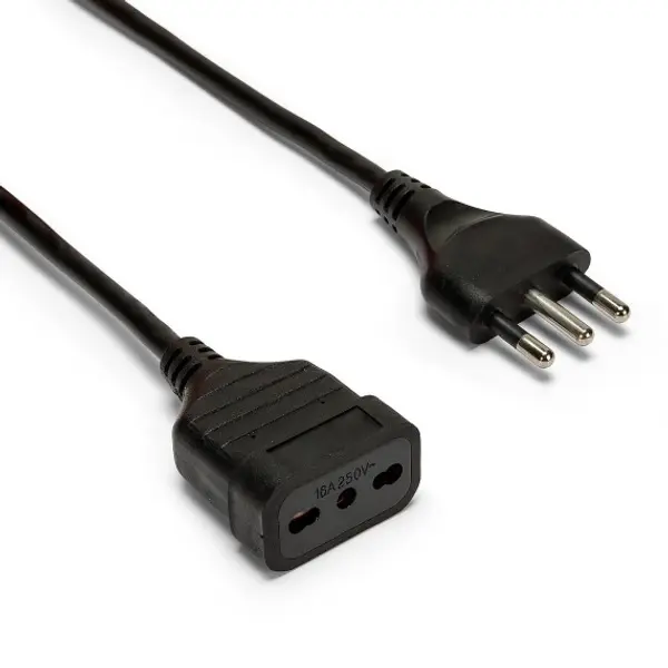 Prolunga 10 mt spina e presa 16a cavo 3g1 mm² nero