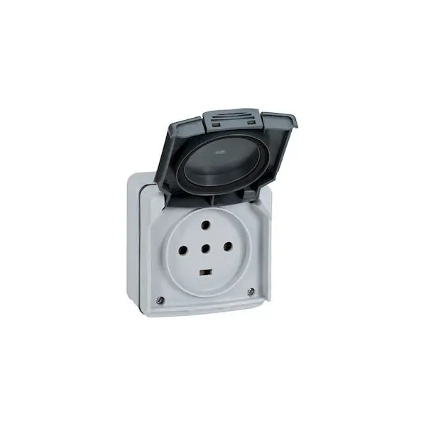 Prise étanche 3P+T+N 20A Plexo complet IP55 saillie - gris - Legrand - 091657