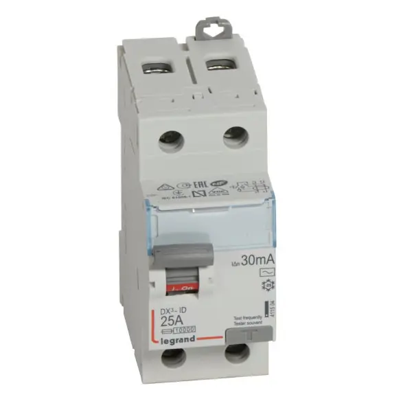 Interrupteur différentiel DX³-ID haut/bas vis - 2P 230V~ 25A typeAC 30mA - 2 modules