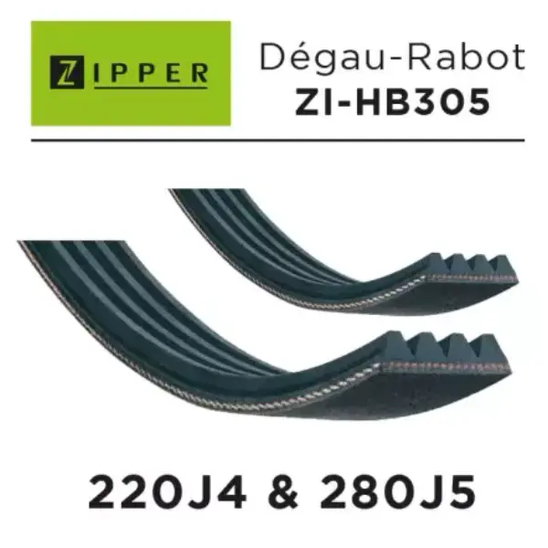Courroies de rechange pour dégauchisseuse-raboteuse ZI-HB305 Zipper | Atelier des boiseux