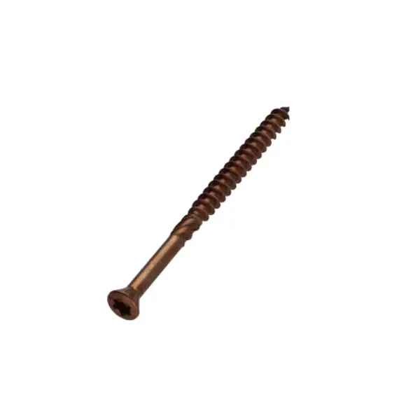 1 x Vis terrasse TEKOR Tête fraisée bombée TFB TORX T25 5X80 Pointe antifendage type 17 Inox A4 Brun