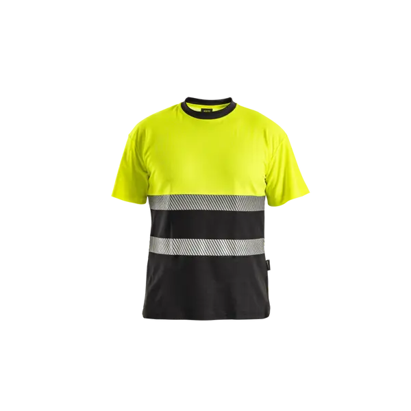 T-shirt haute visibilité bicolore jaune/noir - Taille M - 55% Coton 45% Polyester - 180 g/m² - Classe 1 - VITO