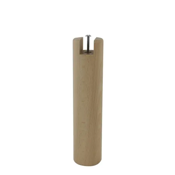 Pied de lit à encoche cylindrique hêtre vernis CIME H.30 x Diam. 6,8 cm - Cime