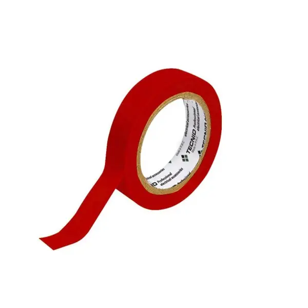 Nastro isolante in PVC, spessore 0,13mm, 19mm x 25m. Rosso