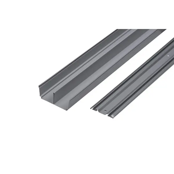 Lot de 2 rails acier L. 360 cm - laqué gris