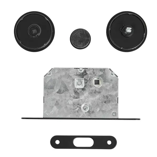 Kit serrure de porte galandage rond conda/déconda zamak noir - CHRISLIGNE