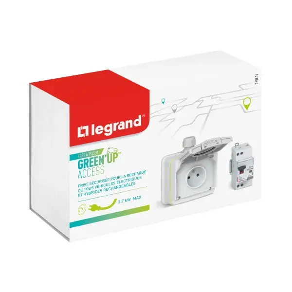 Kit Prêt-à-Poser Green'up Access Legrand 090476 - Prise Recharge VE 3,7kW