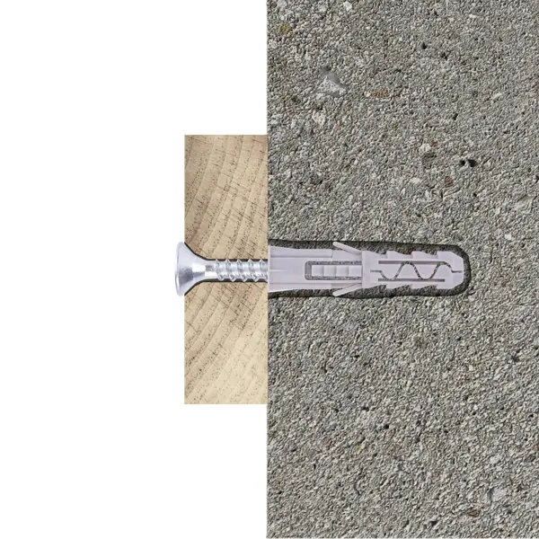Vis et chevilles universelles, tête fraisée double empreinte en nylon et acier 8x40mm pour brique et béton - 25pcs