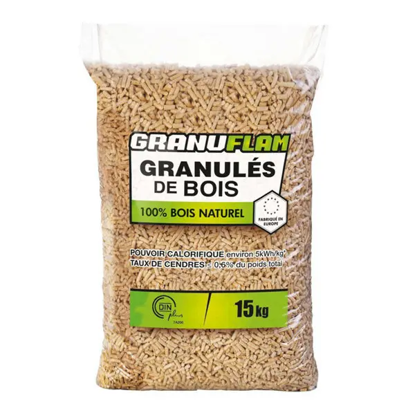 Granulés de bois DINplus - Sac de 15 kg