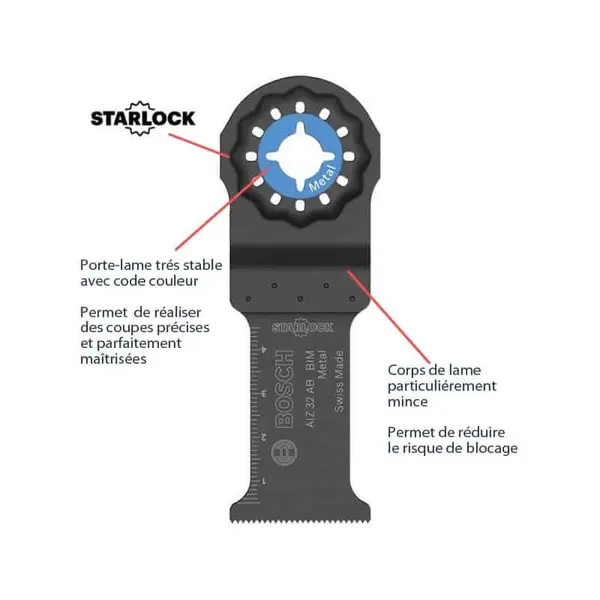 BOSCH Lame de scie segment Starlock 85 mm Multi Material - ACZ85EIB