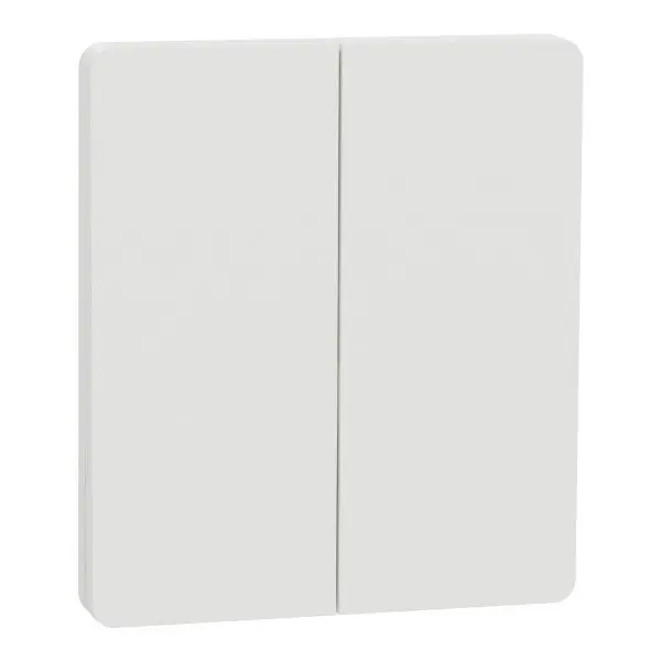 Enjoliveur et plaque Va et Vient Bouton Poussoir Odace Architecte Intégral double Blanc craie Schneider S929224