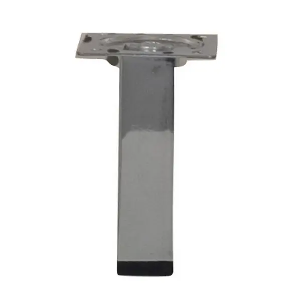 Pied de meuble carré fixe acier chromé gris, 10 cm - HETTICH