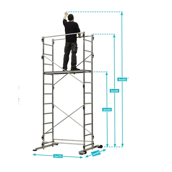 Echafaudage TEK'UP, hauteur de travail 4,55m - CENTAURE