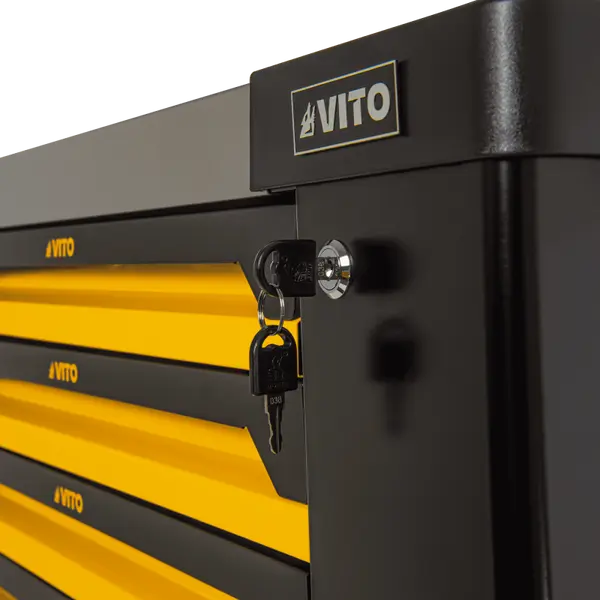 Servante d’atelier 7 tiroirs porte latérale verrouillable plateau INOX VITO