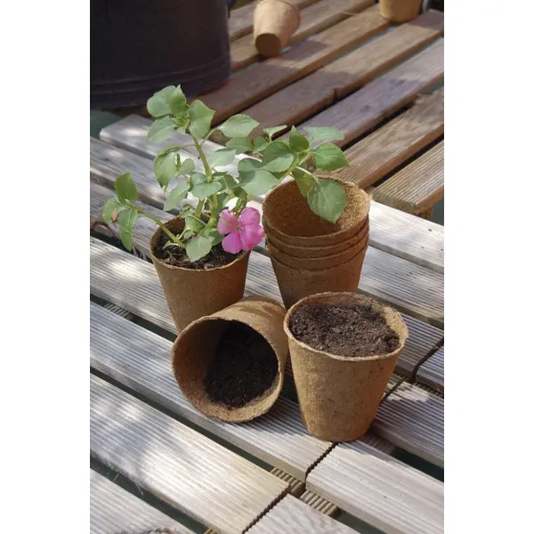 24 Pots Ronds Fibre De Bois Et Tourbe Nortene - Nortene