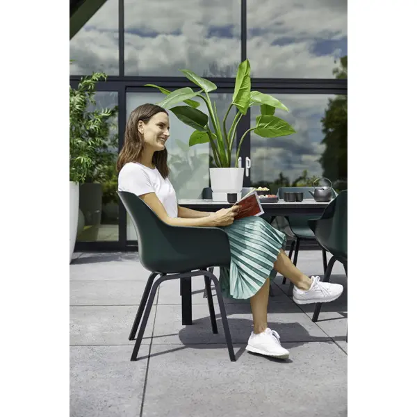 Lot de 2 chaises Sophie Element Armchair en résine - pieds en aluminium - Vert Forêt - CHALET & JARDIN