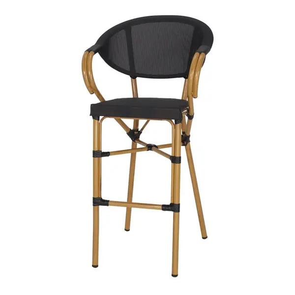 Tabouret haut d’extérieur avec un style bistrot - modèle 083 - noir - MWlab