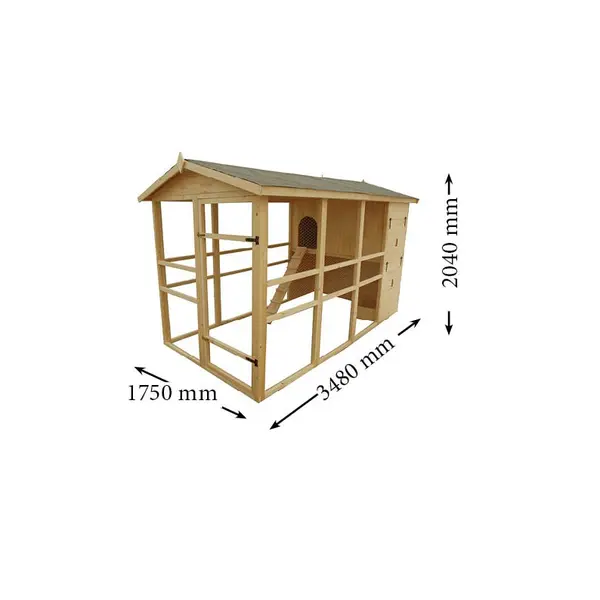 Poulailler - PO1632 HABRITA - 6,09 m² - Idéal pour 8 à 12 poules - HABRITA