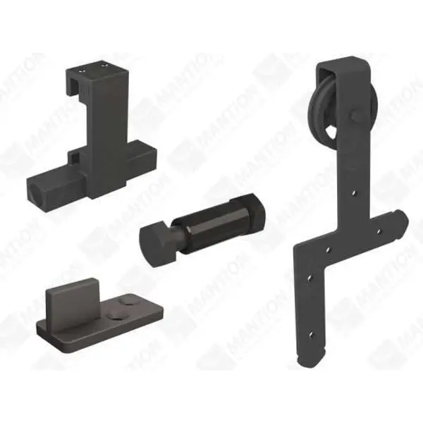 Set monture type D noir pour porte Max. 120Kg - RD-D-B - Mantion