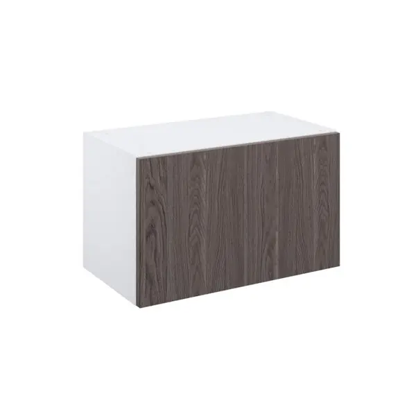 Meuble haut "Basilie" chêne gris l.60 x h.36 x p.32 cm 2 portes relevantes