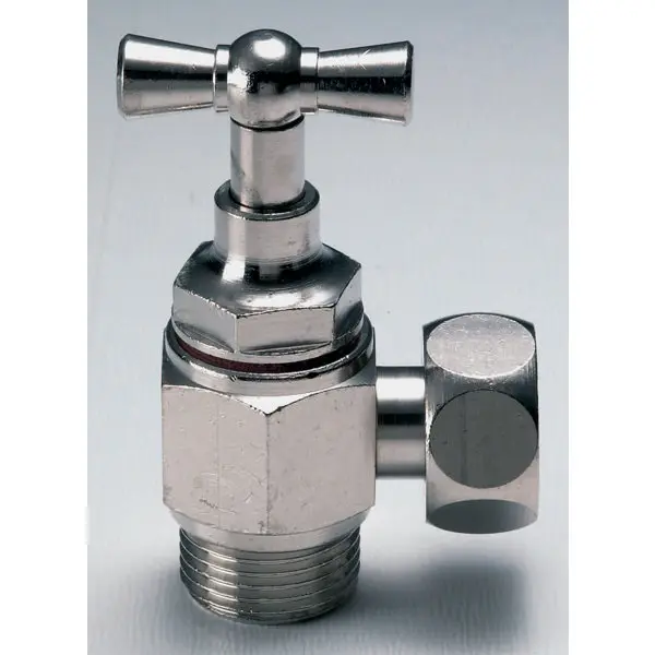 Robinet de chasse WC équerre, en laiton nickelé chromé, 12x17 mm