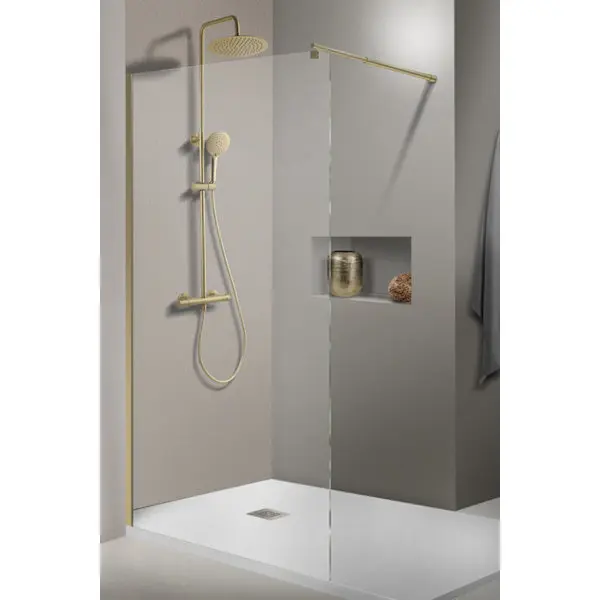 Paroi de douche Walk-in "Gressan" dorée - 120 cm