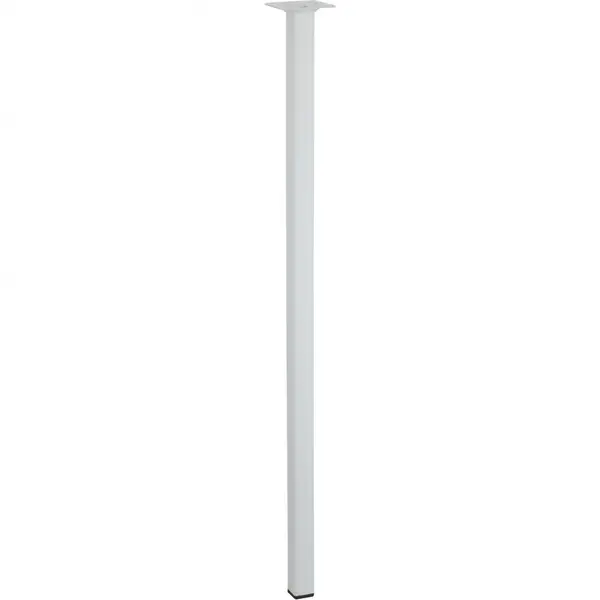 Pied de table basse carré fixe acier époxy blanc, 70 cm - HETTICH