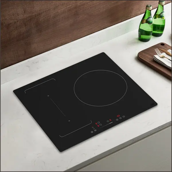 Plaque induction 6600W noir, 3 zones flexibles - L.59 x P.52 x H.5,6 cm