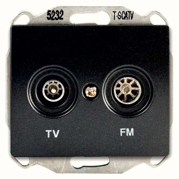 Prise TV/FM à clipser "Delta Iris" anthracite