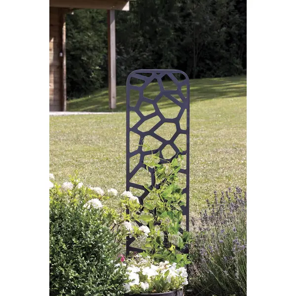Trellis métal décoratif à planter STONE - 0,33 x 1,20 m - Ardoise - Nortene
