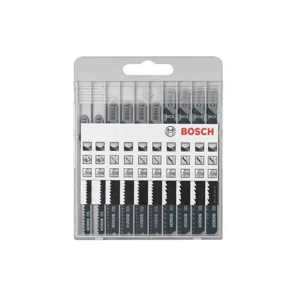 BOSCH Coffret de 10 lames pour scie sauteuse Xpro Wood - 2607010629