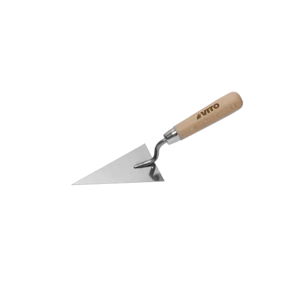 Truelle triangulaire pointue acier inoxydable 125 mm manche bois VITO