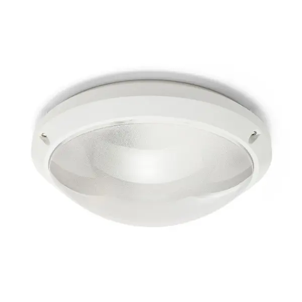 Plafoniera E27 tonda, diametro 27cm, IP54, IK10. Per esterni.