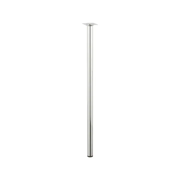 Pied de table basse cylindrique fixe acier chromé gris, 70 cm - HETTICH