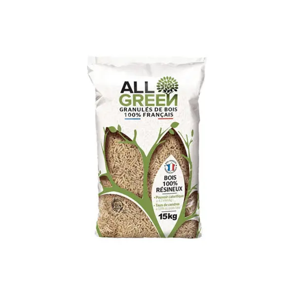 Granulé de bois DINplus et Enplus 100 % résineux - sac 15 kg