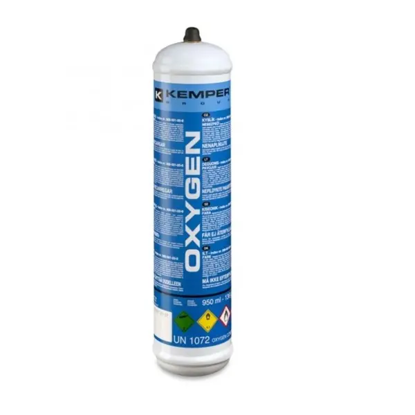 Bouteille d'oxygène 110 bar M10 250g KEMPER pour chalumeaux bi-gaz non rechargeable
