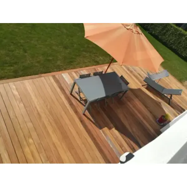 Lame de terrasse bois - Cumaru - 21 x 145 mm - long. 5,95 ml - 2 faces lisses