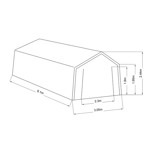 Abri en toile renforcée - 18,60 m² - Grand volume de stockage - HABRITA