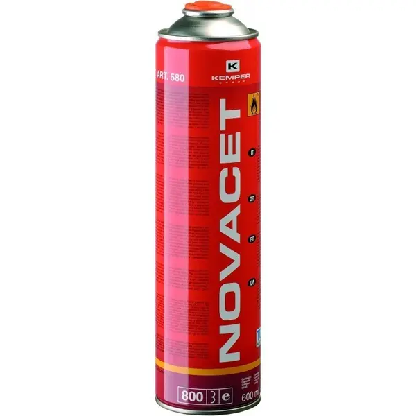 Cartouche de Gaz 330g Butane/Propane 600ml Valve 7/16 Universelle KEMPER